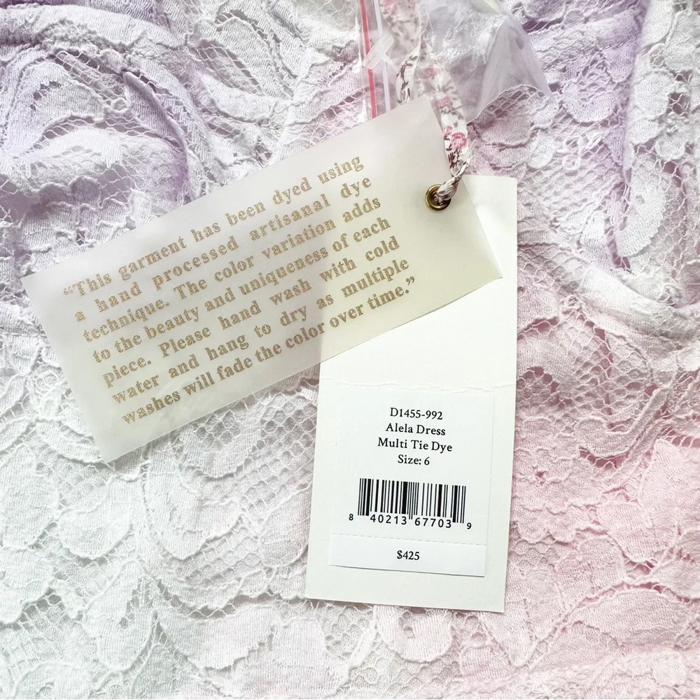 LAST CHANCE! NWT LOVESHACKFANCY Alela Dress Multi Tie Dye 6 NEW Style D1455-992 - Picture 5 of 12